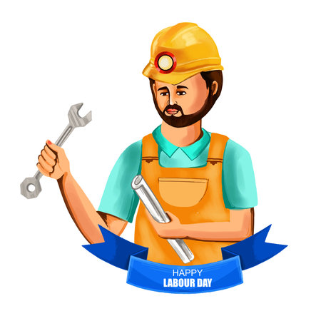 Happy labour day on workar card designのイラスト素材