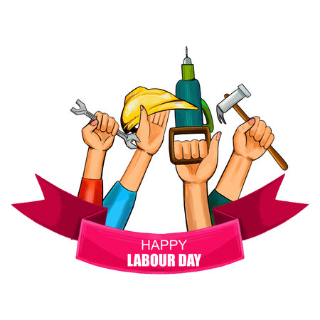 Happy labour day poster card designのイラスト素材
