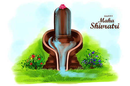 Illustration of lord shiva for happy maha shivratri card backgroundのイラスト素材