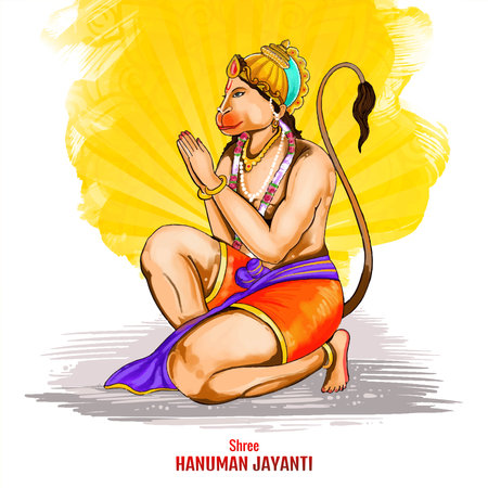 Hanuman jayanti festival of india celebration backgroundのイラスト素材
