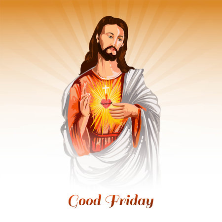 Good friday with jesus christ the son of god card backgroundのイラスト素材