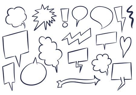 Creative hand draw chat sketch set designのイラスト素材