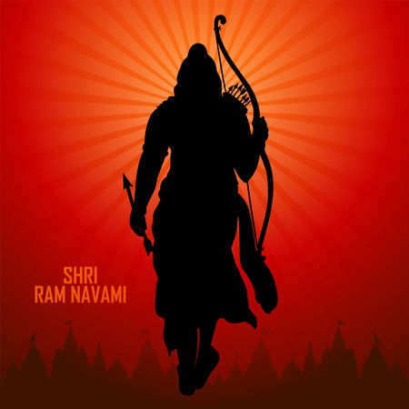 Shri ram navami celebration of indian festival card backgroundのイラスト素材
