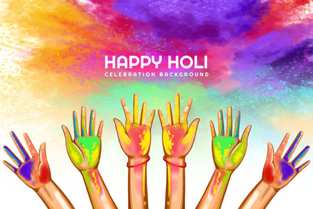 Festival of colors celebration happy holi card holiday designのイラスト素材