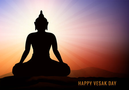 Happy vesak day celebration festival card backgroundのイラスト素材