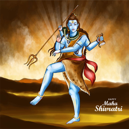 Lord shiva indian god of hindu for shivratri card backgroundのイラスト素材