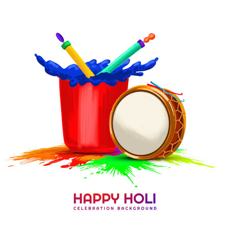 Indian holi traditional festival of colors card celebration backgroundのイラスト素材