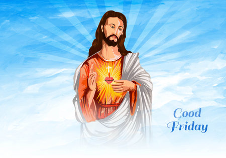 Good friday with jesus christ the son of god card backgroundのイラスト素材