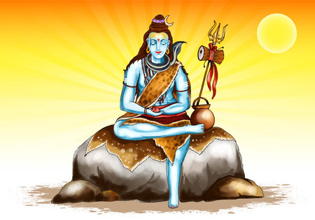 Indian god of hindu for shivratri or mahashivratri card backgroundのイラスト素材