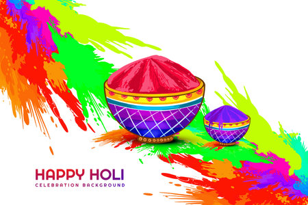 Abstract happy holi colorful festival card backgroundのイラスト素材
