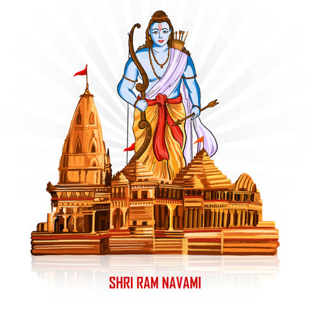 Ram navami hindu festival card celebration backgroundのイラスト素材
