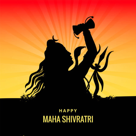 Mahashivratri puja lord shiva shankar mahadev blessing card backgroundのイラスト素材