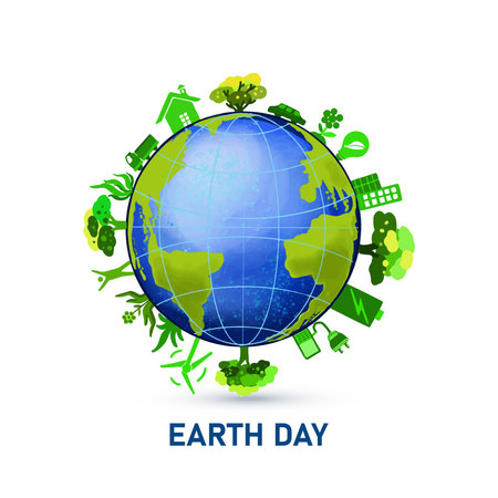 Happy earth day eco friendly concept designのイラスト素材