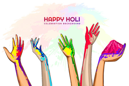 Festival of colors celebration happy holi card holiday backgroundのイラスト素材