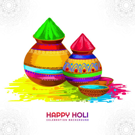 Indian holi traditional festival of colors card backgroundのイラスト素材