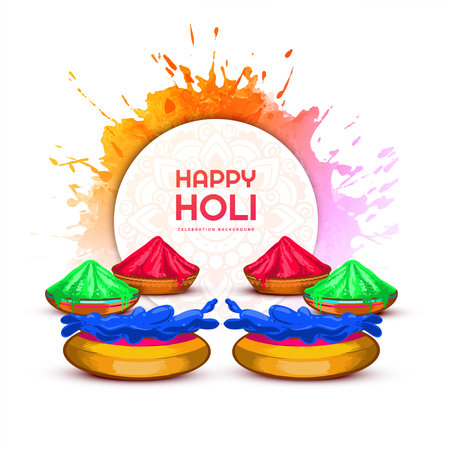 Beautiful indian festival of colours happy holi concept with colourful backgroundのイラスト素材
