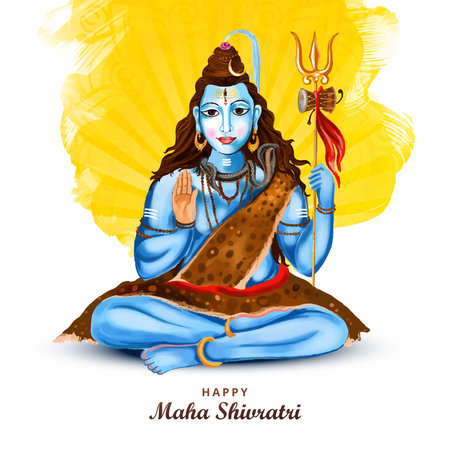 Happy maha shivratri indian traditional festival celebration card backgroundのイラスト素材