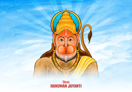 Hanuman jayanti festival of india celebration card backgroundのイラスト素材