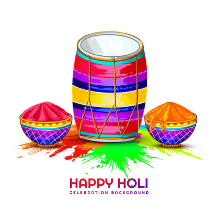 Happy holi festival of india celebration greetings card backgroundのイラスト素材