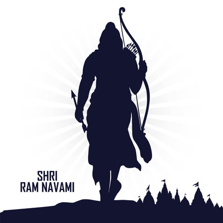 Hindu festival celebrated ram navami card backgroundのイラスト素材