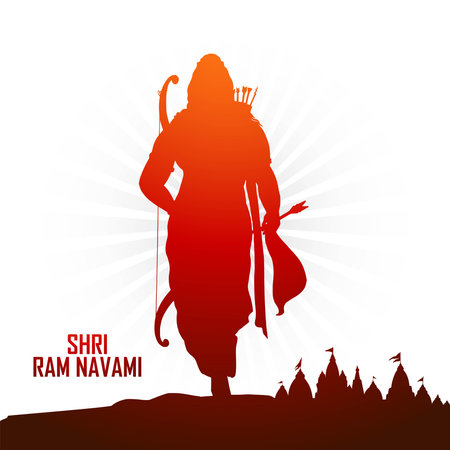 Shri ram navami celebration of indian festival card backgroundのイラスト素材