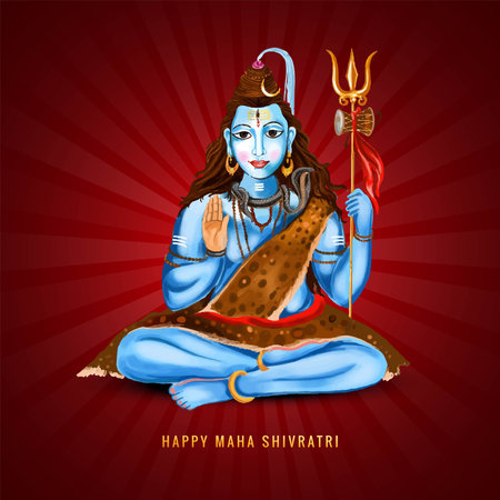Maha shivratri festival greeting card backgroundのイラスト素材