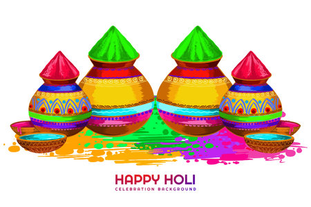 Indian holi traditional festival of colors card backgroundのイラスト素材