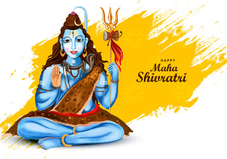 Elegant maha shivratri card festival backgroundのイラスト素材