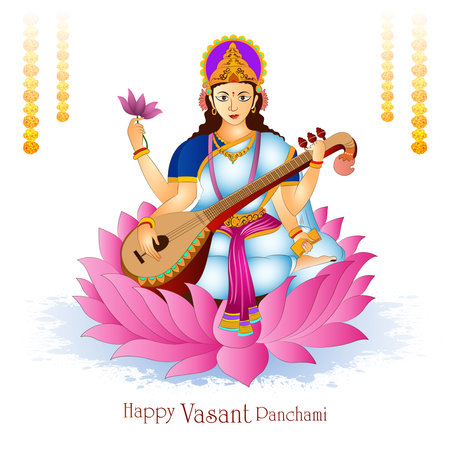 Beautiful indian festival vasant panchami card backgroundのイラスト素材