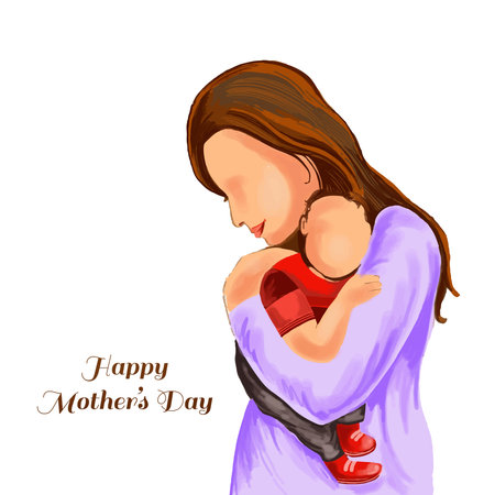 Beautiful mothers day for woman and child love card designのイラスト素材