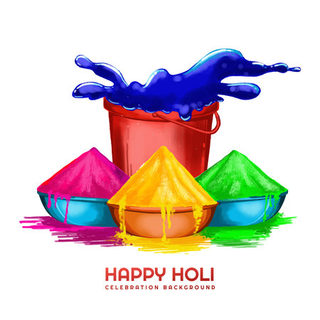 Beautiful celebration colorful holi backgroundのイラスト素材