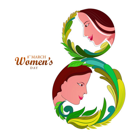 Beautiful international womens day invitation card backgroundのイラスト素材