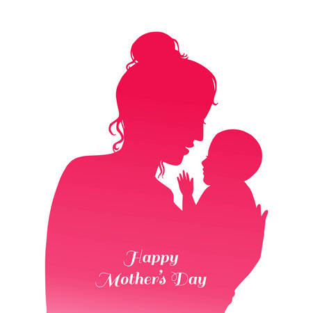 Beautiful mothers day for mom and son love card backgroundのイラスト素材
