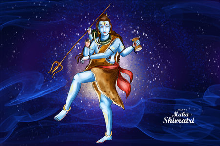 Lord shiva indian god of hindu for shivratri card backgroundのイラスト素材