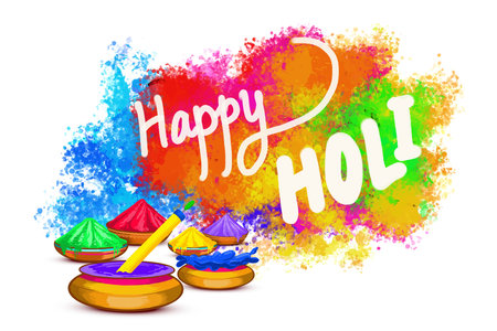 Happy holi colorful background for festival of colors celebration designのイラスト素材