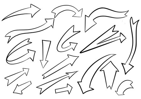 Hand drawn creative arrow set designのイラスト素材