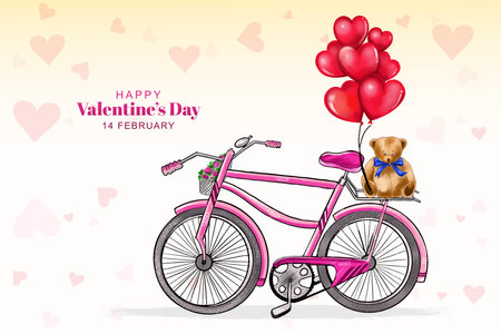 Beautiful hearts valentines day gretting card backgroundのイラスト素材