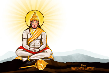 Hanuman jayanti celebration greeting card backgroundのイラスト素材