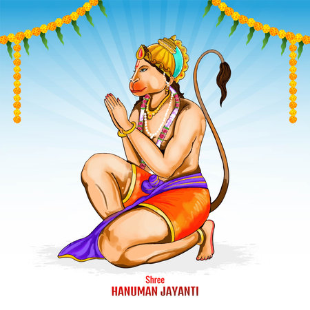 Hanuman jayanti festival of india celebration backgroundのイラスト素材