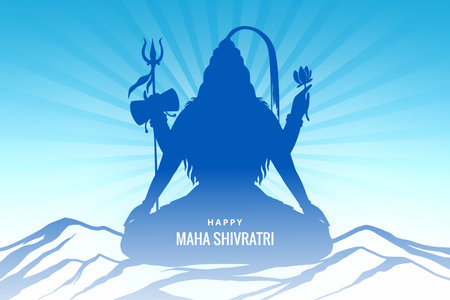 Maha shivratri lord shiva puja blessing poster card backgroundのイラスト素材