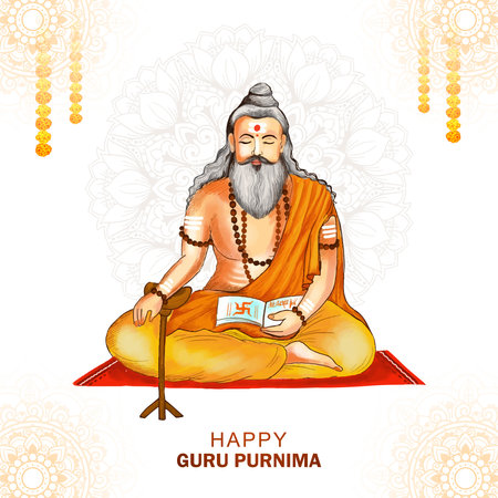 Happy guru purnima cultural indian festival card backgroundのイラスト素材