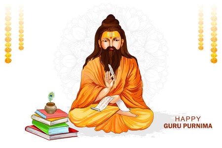 Beautiful traditional guru purnima celebration card backgroundのイラスト素材