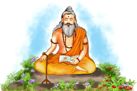 Happy guru Purnima Indian festival card backgroundのイラスト素材