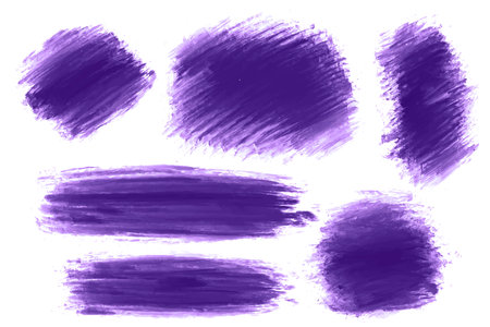 Modern purple watercolor brush stroke set designのイラスト素材