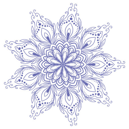 Elegant floral mandala on white backgroundのイラスト素材