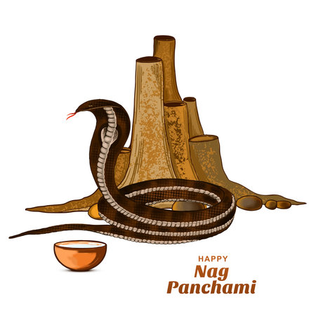 Hindu festival happy nag panchami celebration backgroundのイラスト素材