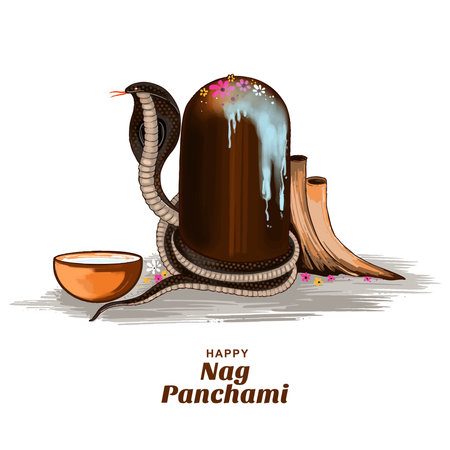 Happy naag panchami indian festival backgroundのイラスト素材