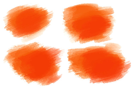 Modern orange watercolor brush stroke set designのイラスト素材