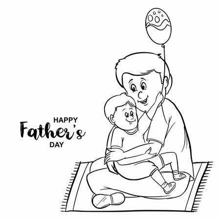 Happy fathers day celebration sketch card backgroundのイラスト素材