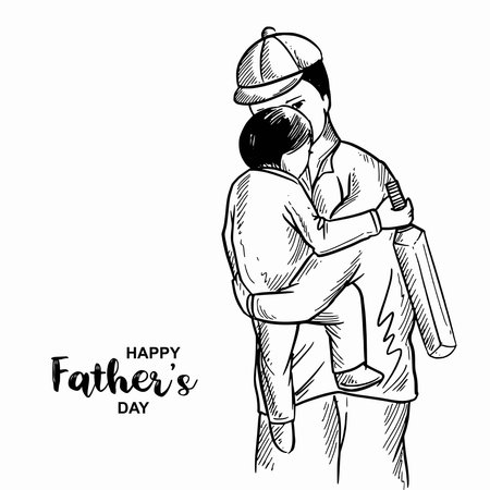 Happy fathers day celebration sketch card backgroundのイラスト素材